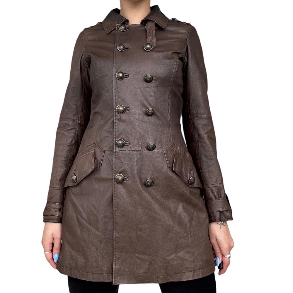 Pepe Jeans leather trench coat